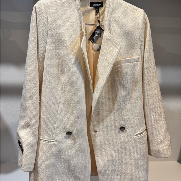 Express Jackets & Blazers - Express Women's Ivory Textured Blazer